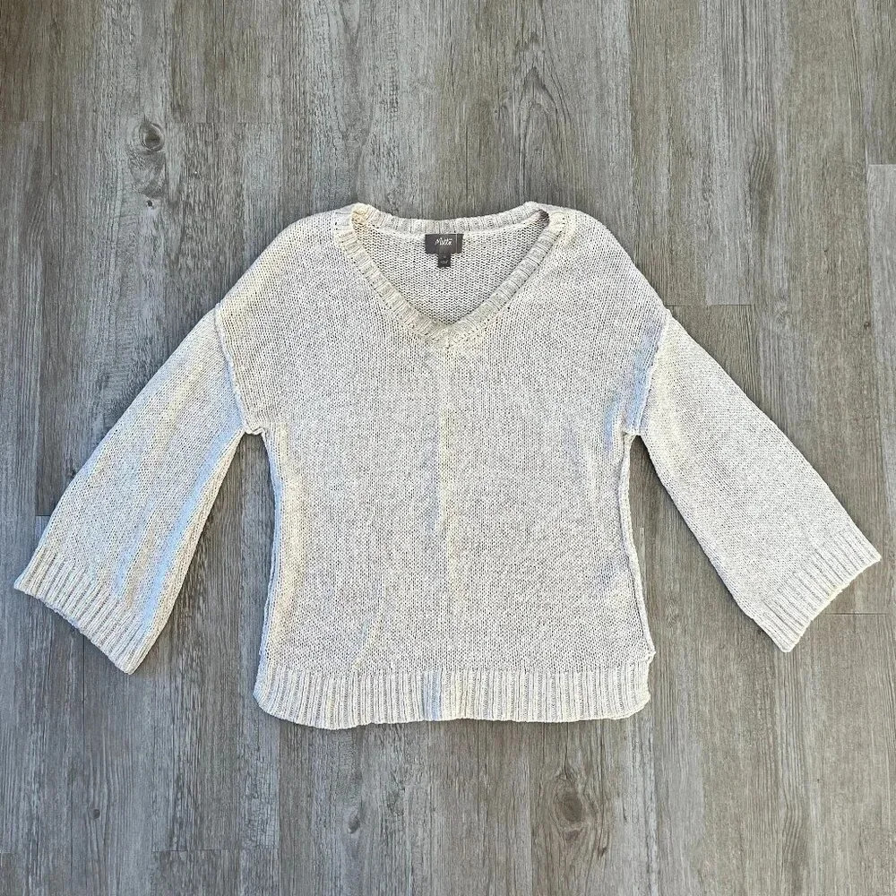 Womens Motto Cream Knit Sweater - M